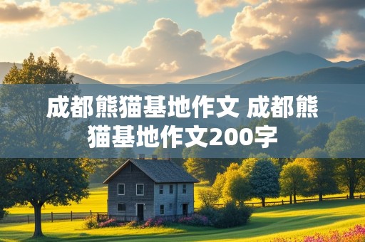 成都熊猫基地作文 成都熊猫基地作文200字