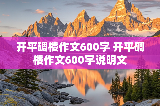 开平碉楼作文600字 开平碉楼作文600字说明文