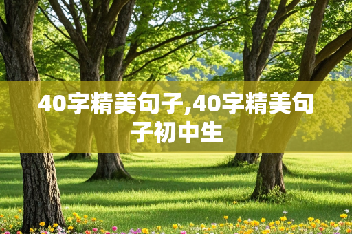 40字精美句子,40字精美句子初中生