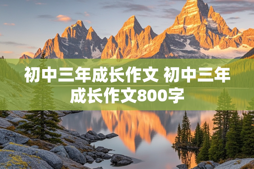 初中三年成长作文 初中三年成长作文800字