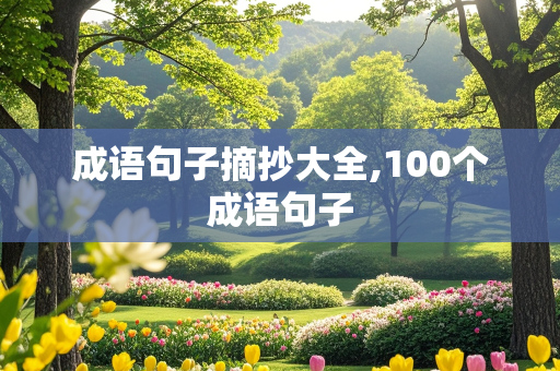 成语句子摘抄大全,100个成语句子