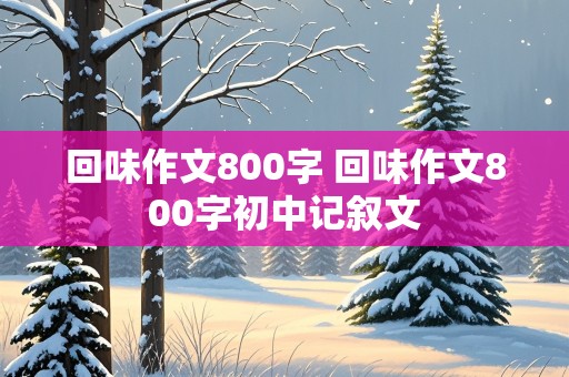 回味作文800字 回味作文800字初中记叙文