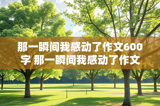 那一瞬间我感动了作文600字 那一瞬间我感动了作文600字初中