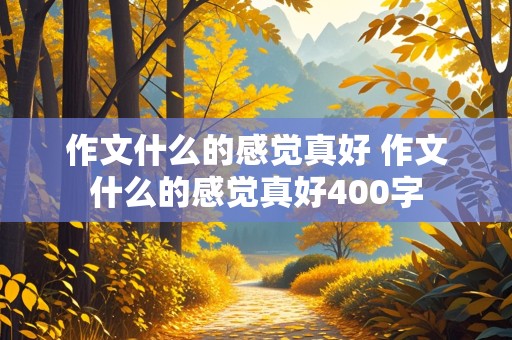 作文什么的感觉真好 作文什么的感觉真好400字