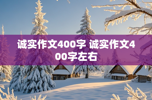 诚实作文400字 诚实作文400字左右