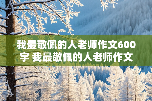 我最敬佩的人老师作文600字 我最敬佩的人老师作文600字左右