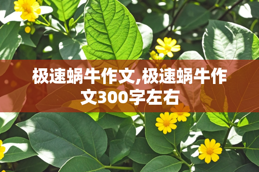 极速蜗牛作文,极速蜗牛作文300字左右