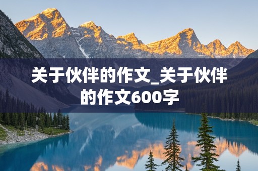 关于伙伴的作文_关于伙伴的作文600字