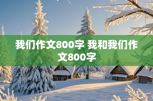 我们作文800字 我和我们作文800字