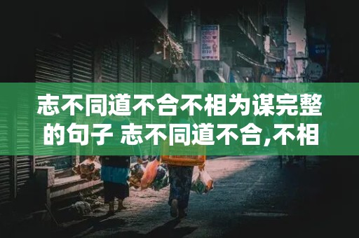 志不同道不合不相为谋完整的句子 志不同道不合,不相为谋