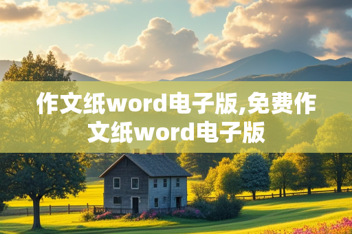 作文纸word电子版,免费作文纸word电子版