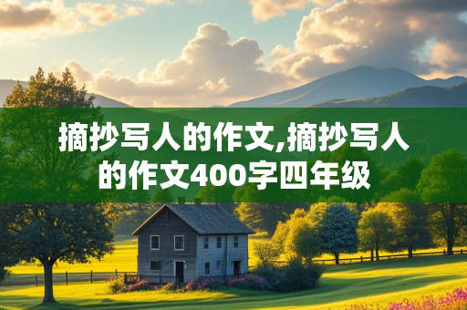 摘抄写人的作文,摘抄写人的作文400字四年级