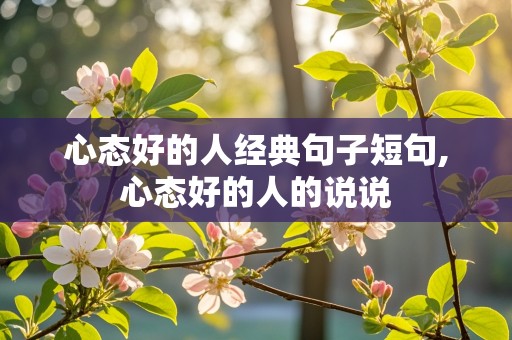 心态好的人经典句子短句,心态好的人的说说