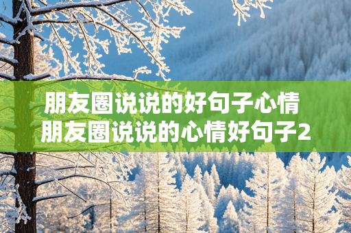 朋友圈说说的好句子心情 朋友圈说说的心情好句子2021