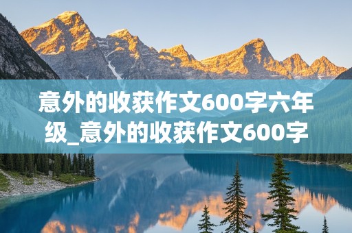 意外的收获作文600字六年级_意外的收获作文600字六年级作文