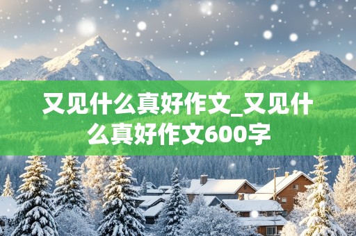 又见什么真好作文_又见什么真好作文600字