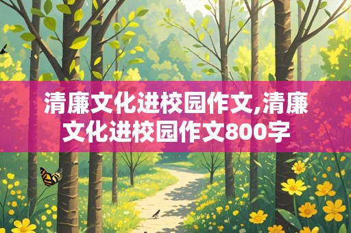 清廉文化进校园作文,清廉文化进校园作文800字