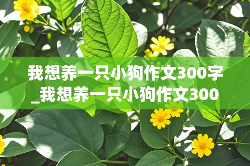 我想养一只小狗作文300字_我想养一只小狗作文300字二年级