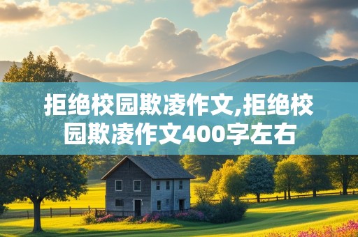 拒绝校园欺凌作文,拒绝校园欺凌作文400字左右