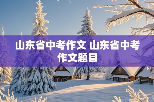 山东省中考作文 山东省中考作文题目