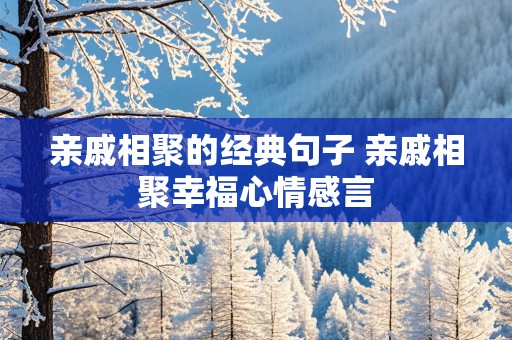 亲戚相聚的经典句子 亲戚相聚幸福心情感言