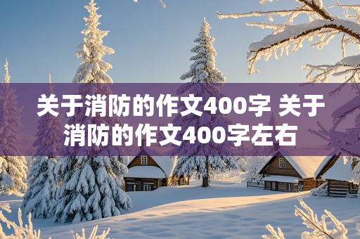 关于消防的作文400字 关于消防的作文400字左右