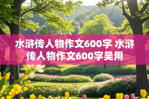 水浒传人物作文600字 水浒传人物作文600字吴用