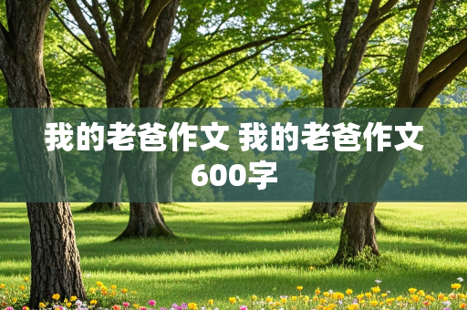 我的老爸作文 我的老爸作文600字