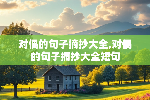 对偶的句子摘抄大全,对偶的句子摘抄大全短句