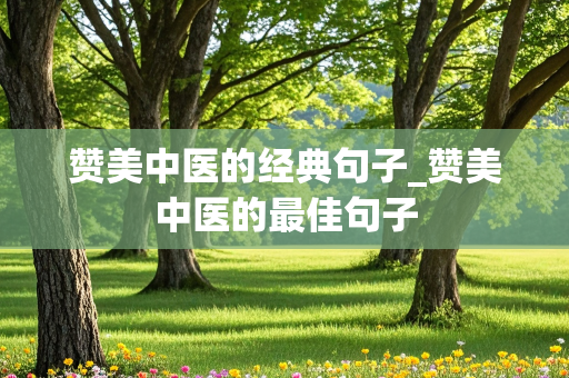 赞美中医的经典句子_赞美中医的最佳句子