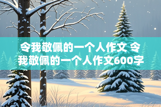 令我敬佩的一个人作文 令我敬佩的一个人作文600字