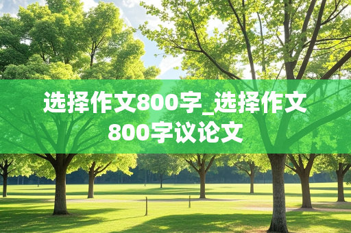 选择作文800字_选择作文800字议论文