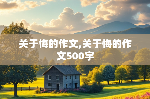 关于悔的作文,关于悔的作文500字