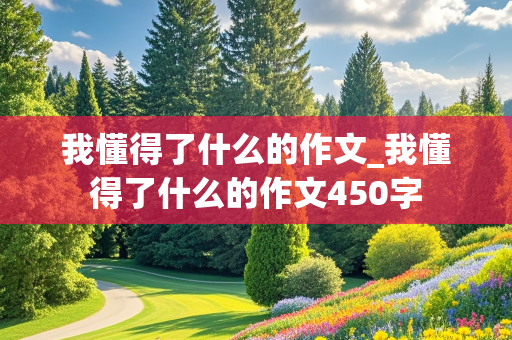 我懂得了什么的作文_我懂得了什么的作文450字