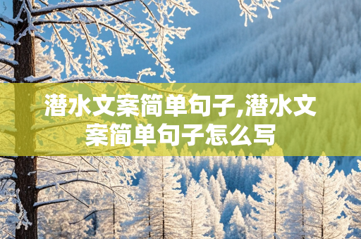 潜水文案简单句子,潜水文案简单句子怎么写