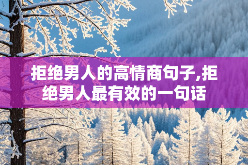 拒绝男人的高情商句子,拒绝男人最有效的一句话