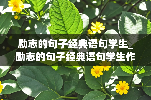 励志的句子经典语句学生_励志的句子经典语句学生作文