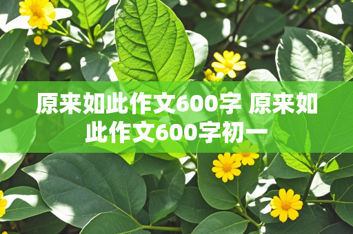 原来如此作文600字 原来如此作文600字初一