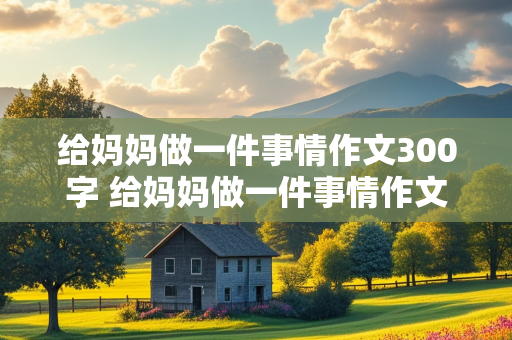 给妈妈做一件事情作文300字 给妈妈做一件事情作文300字怎么写