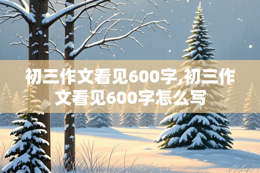 初三作文看见600字,初三作文看见600字怎么写