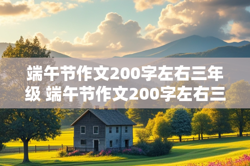 端午节作文200字左右三年级 端午节作文200字左右三年级作文