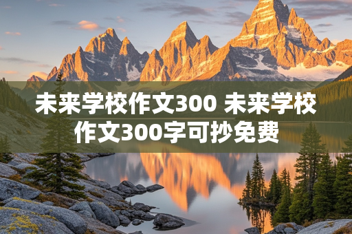 未来学校作文300 未来学校作文300字可抄免费