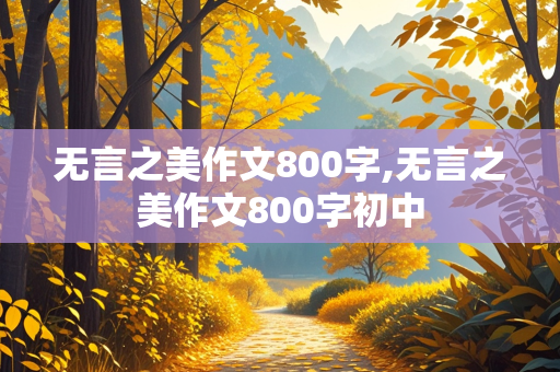 无言之美作文800字,无言之美作文800字初中