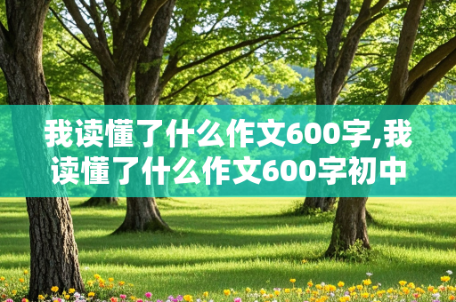 我读懂了什么作文600字,我读懂了什么作文600字初中