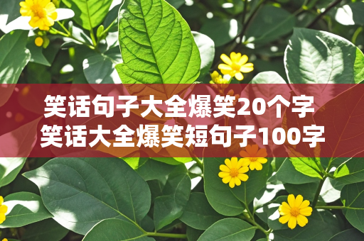 笑话句子大全爆笑20个字 笑话大全爆笑短句子100字