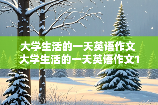 大学生活的一天英语作文 大学生活的一天英语作文100字