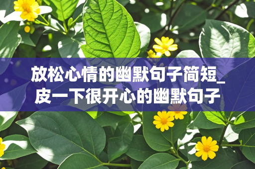 放松心情的幽默句子简短_皮一下很开心的幽默句子