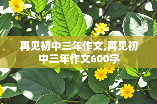 再见初中三年作文,再见初中三年作文600字