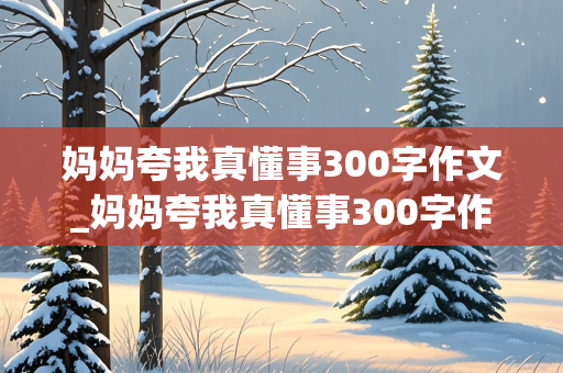 妈妈夸我真懂事300字作文_妈妈夸我真懂事300字作文篇2