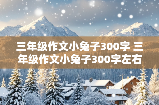 三年级作文小兔子300字 三年级作文小兔子300字左右